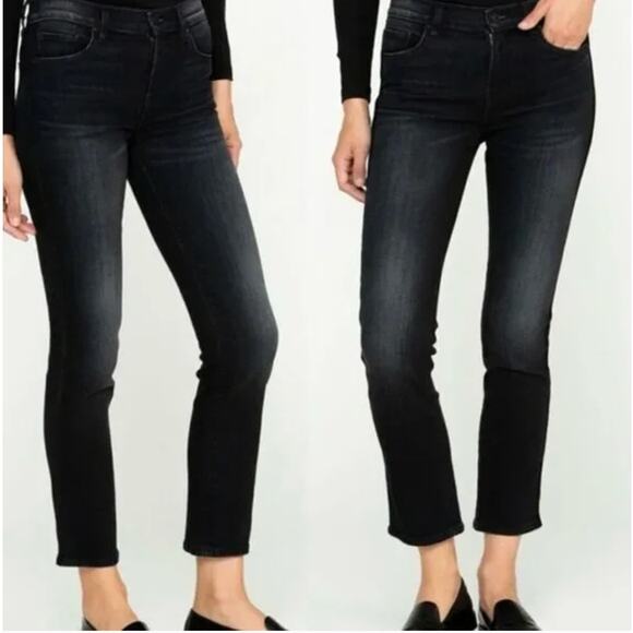 Hudson Jeans Womens Size 30 Nico Straight Velvet Tuxedo Stripe Gray Denim - Picture 1 of 11